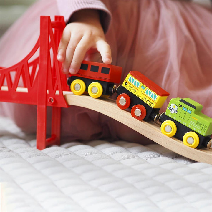 Tiny Land® Wooden Train Set for Children