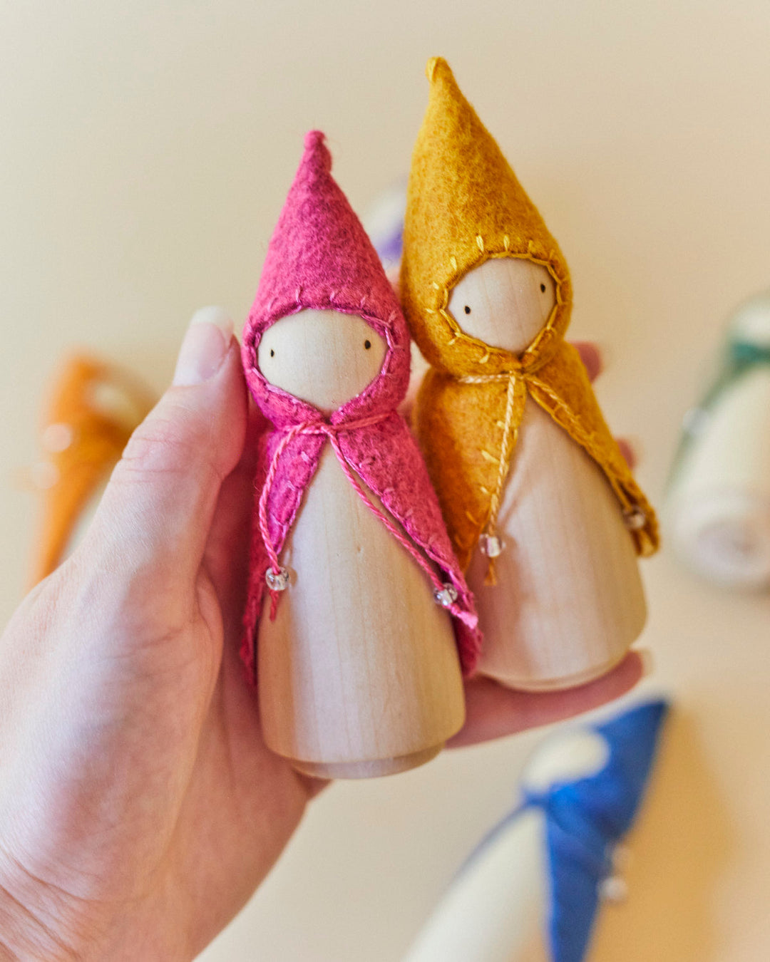 Colors of the Week Wooden Gnome Set