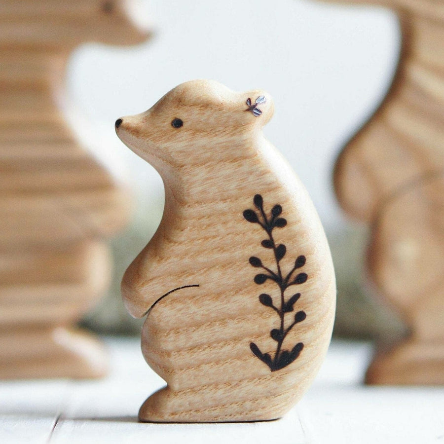 Wooden Baby Bear, Standing