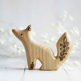 Wooden Baby Fox, Sitting · view 1