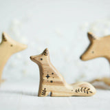 Wooden Baby Wolf, Sitting · view 1