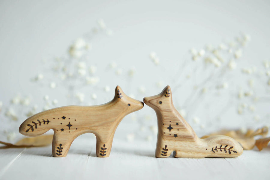 Wooden Baby Wolf, Standing