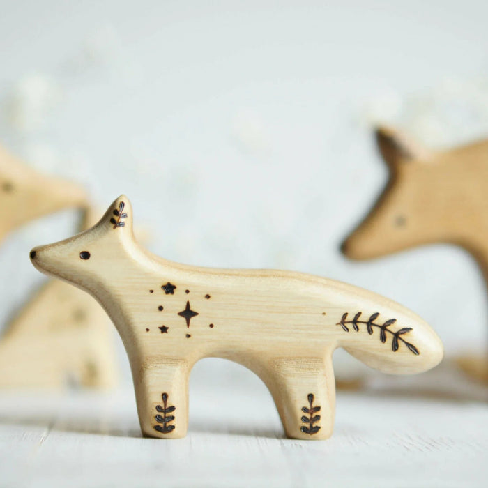 Wooden Baby Wolf, Standing