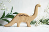 Wooden Brontosaurus, Papa, a natural wood animal toy by Tiny Fox Hole, cut and finished by hand from solid wood · view 1