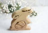 Wooden bunny twins announcement puzzle by Tiny Fox Hole (view 4) · view 4