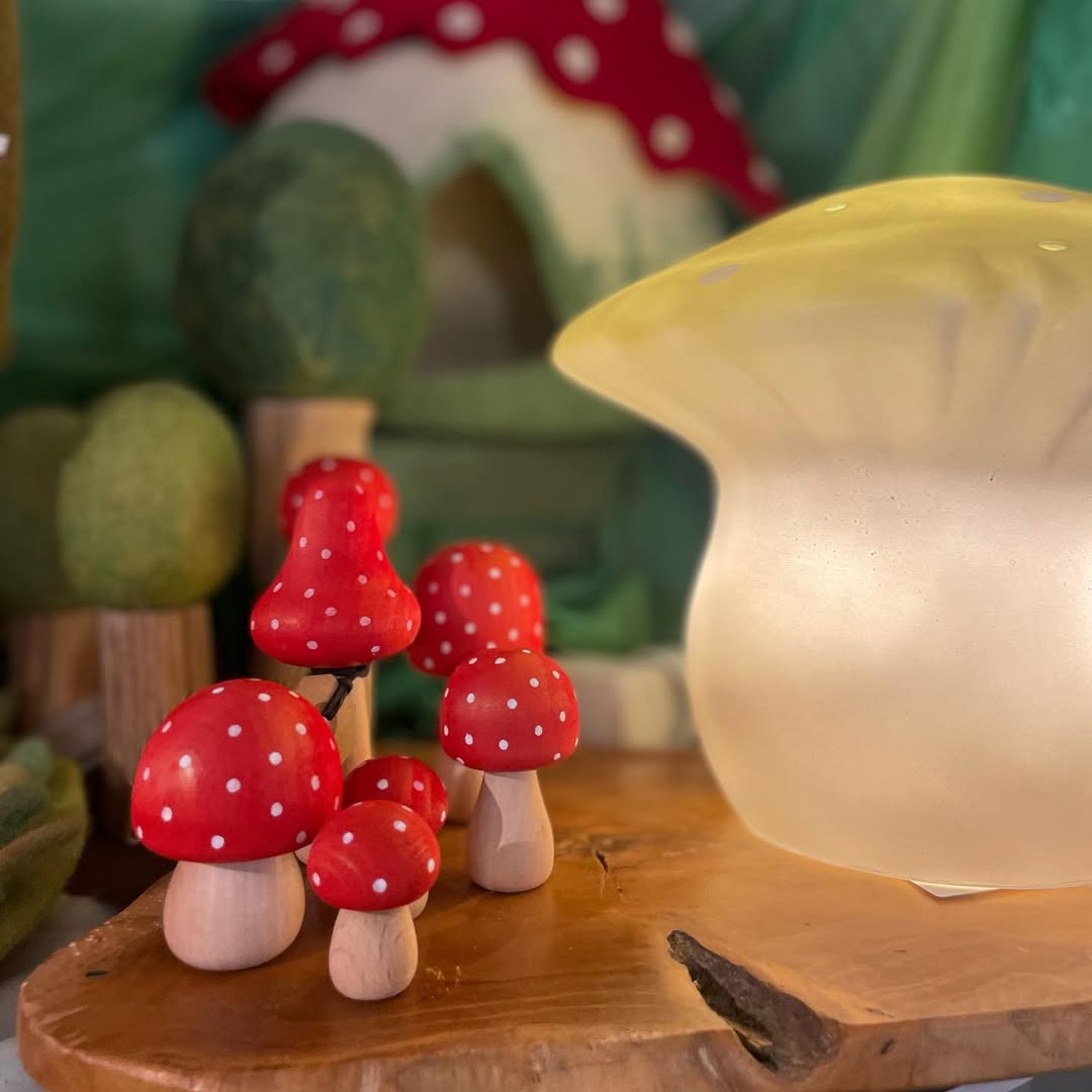 Sale Papoose Wooden Mushrooms, Red