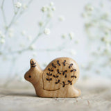 Wooden Snail, Large, a natural wood animal toy by Tiny Fox Hole, cut and finished by hand from solid wood · view 1