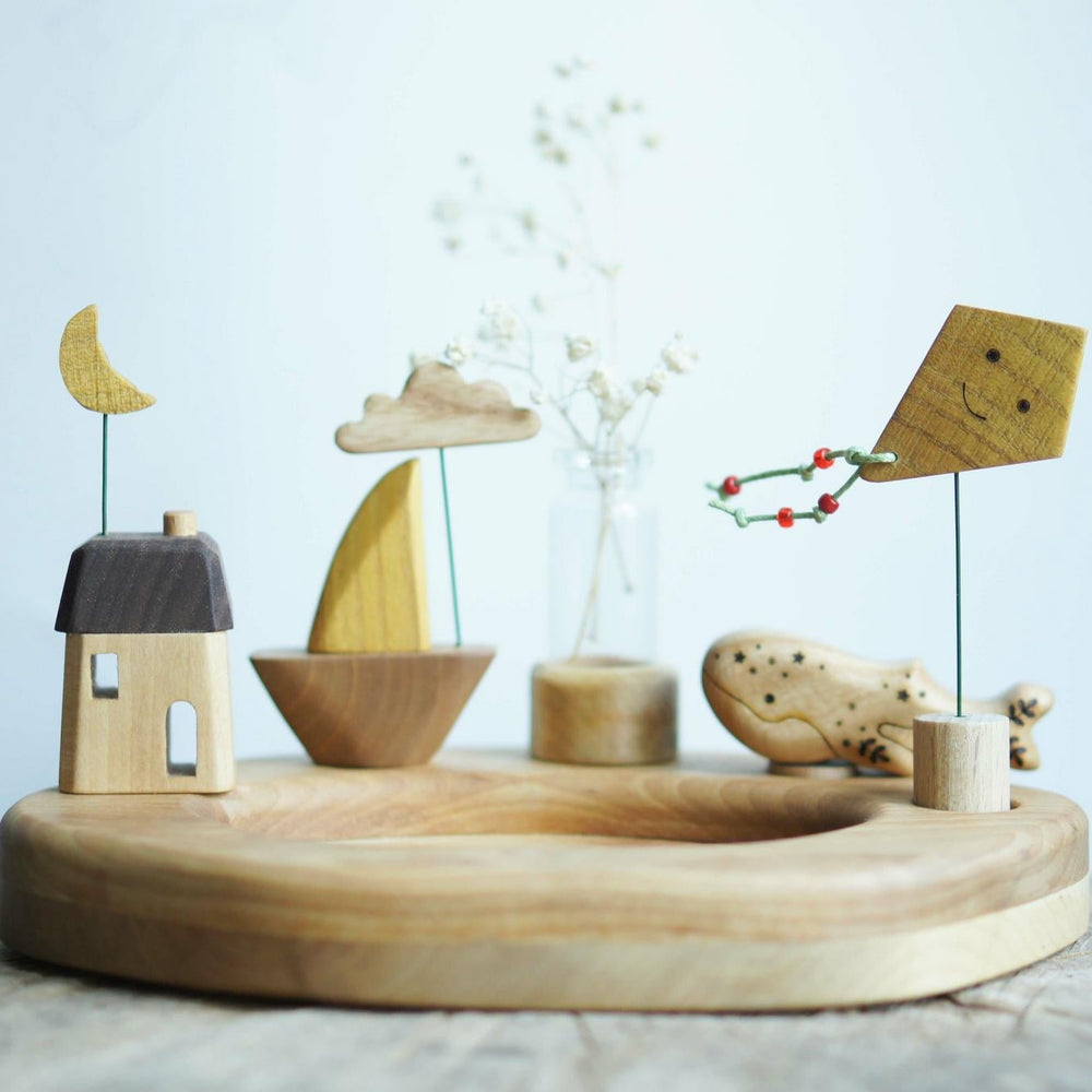 Wooden Treasure Tray, a hand-carved wooden toy by Tiny Fox Hole.