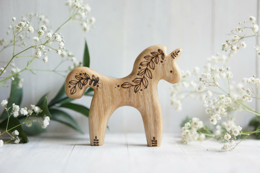 Wooden Unicorn Toy, Flower