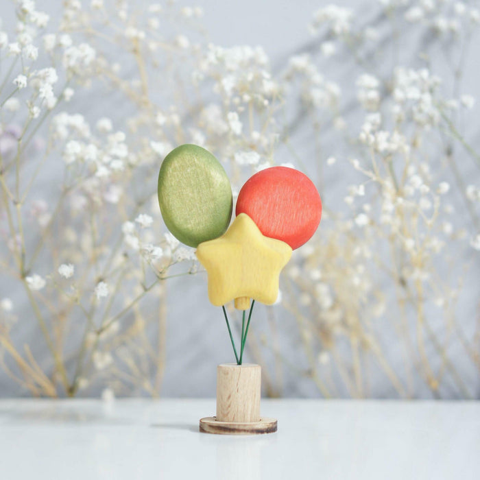 Wooden Balloon Ornament, Green Sparkle