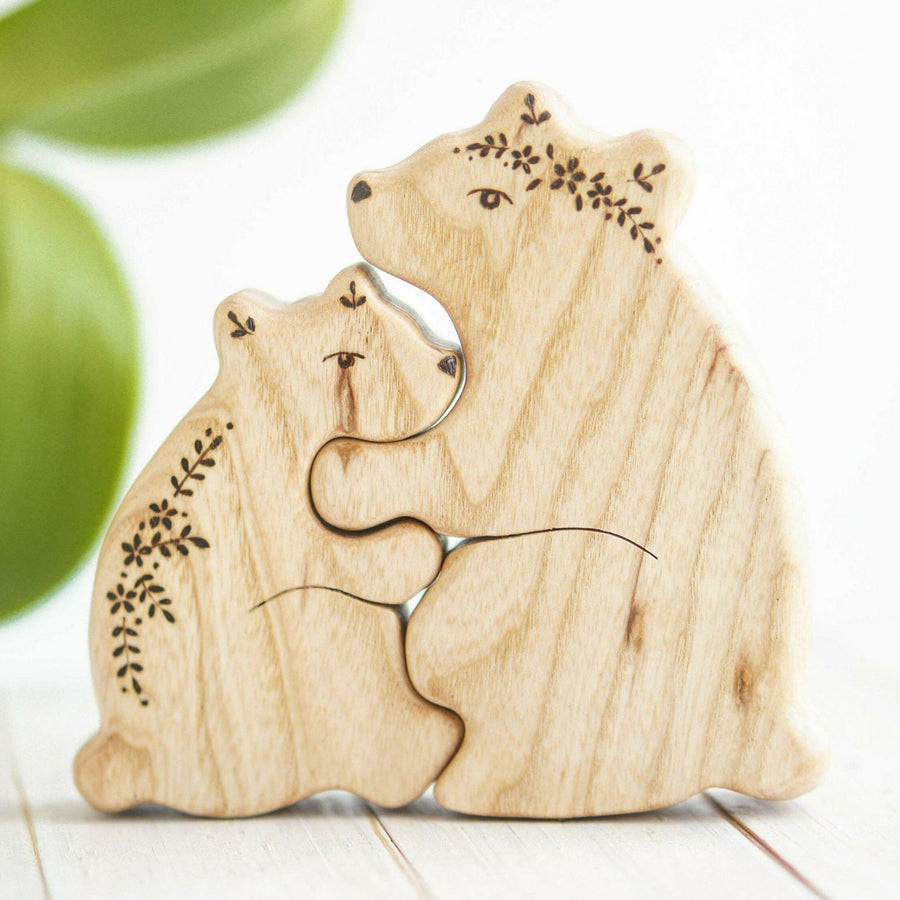 Wooden Mama and Baby Bear Puzzle