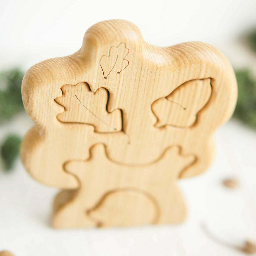 Wooden Tree Puzzle with Hedgehog