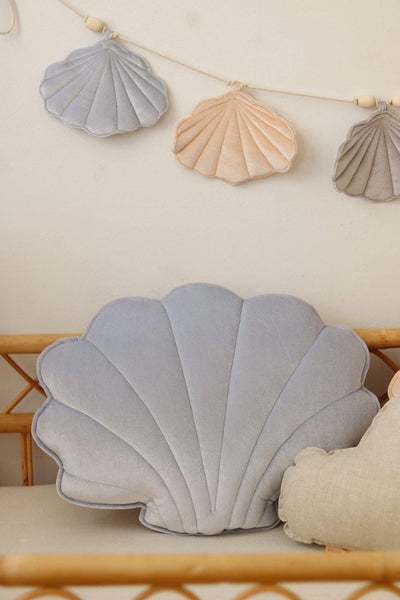 Velvet “Blue Pearl” Shell Pillow