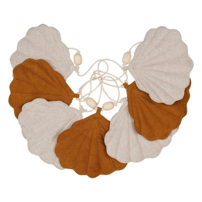 Linen “Caramel” Garland with Shells