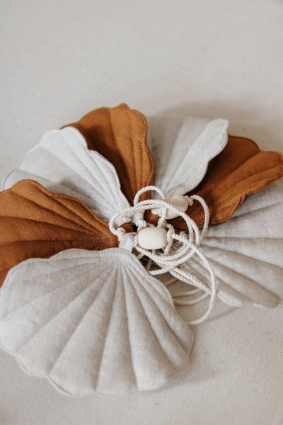 Linen “Caramel” Garland with Shells