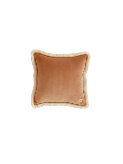 Soft Velvet "Caramel" Pillow with Fringe