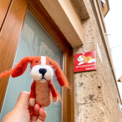 Cavalier King Charles Spaniel finger puppet - Orange