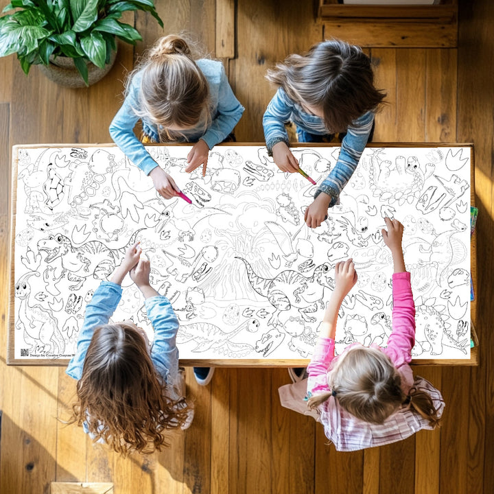 Dinosaur Coloring Tablecloth