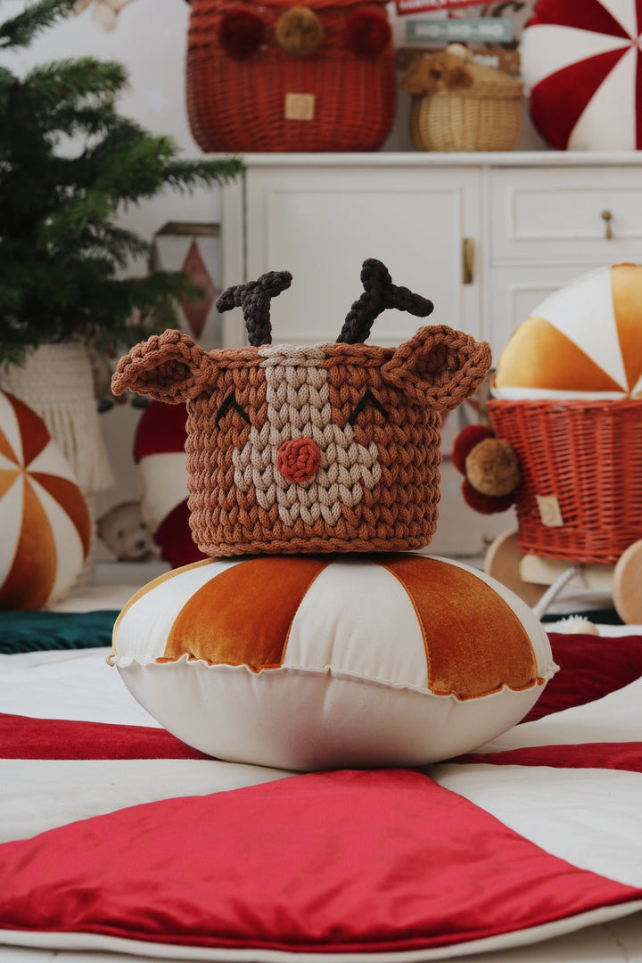 Christmas “Red Candy” Round Patchwork Mat