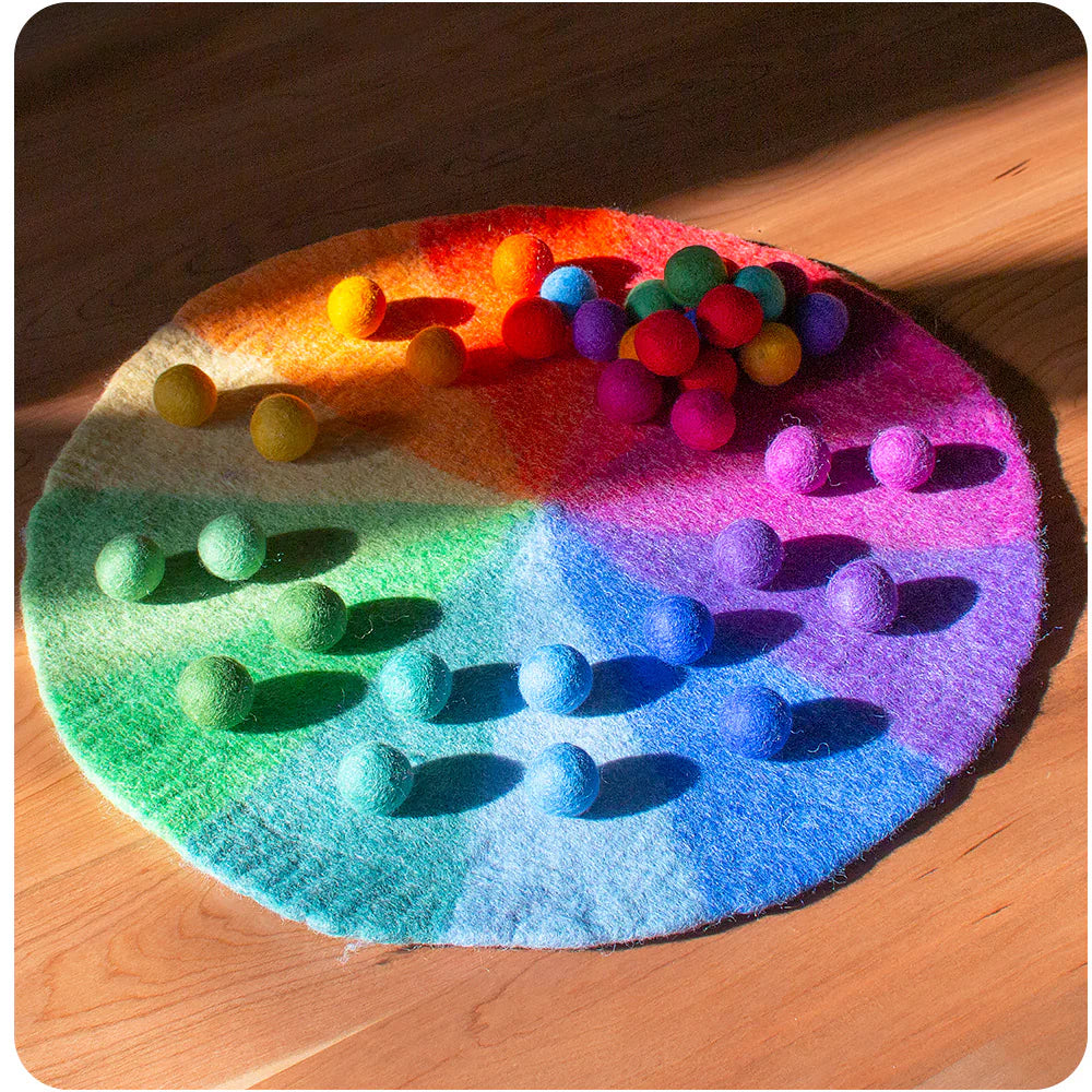 Felt Color Wheel Rainbow Mat and 36 Ball Set