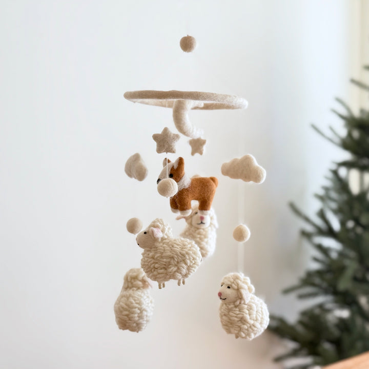 Corgi and Sheep Baby Mobile