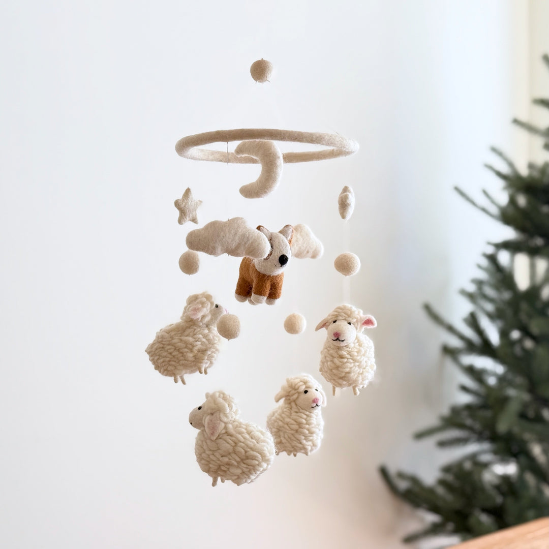 Corgi and Sheep Baby Mobile