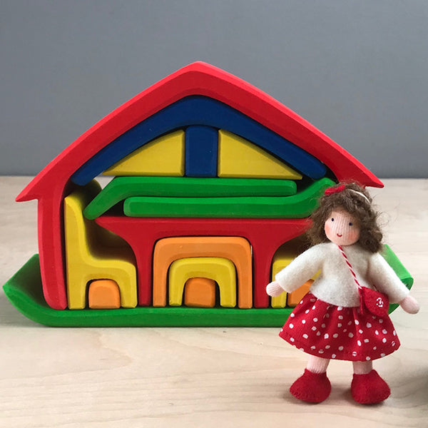 Glueckskaefer All-in-One Doll House with Furniture, Colorful