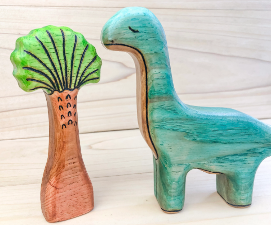 Large Wooden Brontosaurus Toy