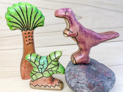 Wooden Velociraptor Toy