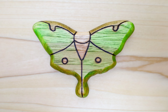 Wooden Luna Moth Toy