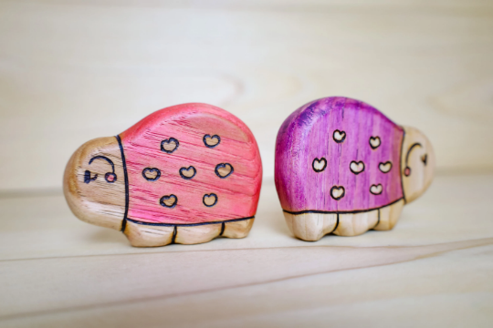 Wooden Lovebug Toy~ Pink Or Purple