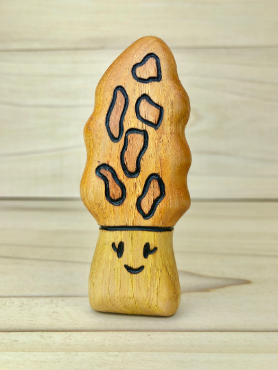 Wooden Morel Mushroom Toy