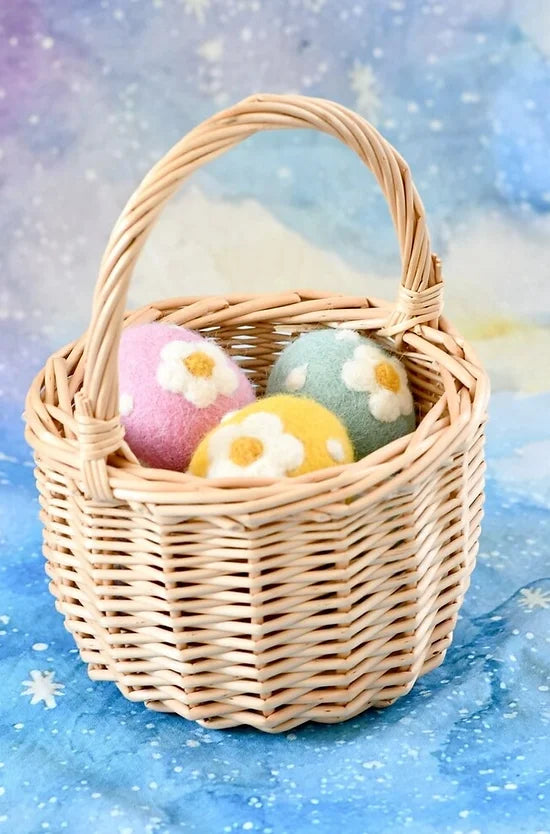 Felt Floral and Dots Egg, Sage