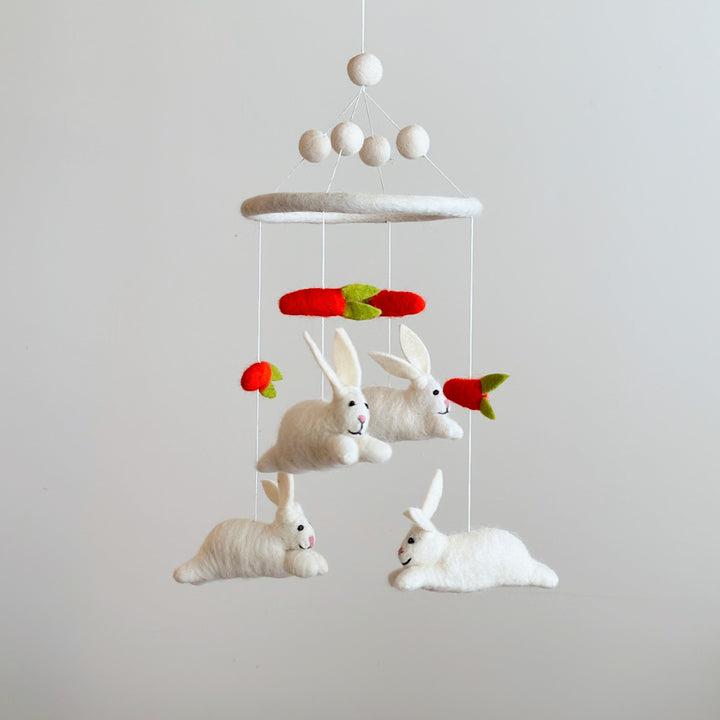 Felt Baby Mobile - Bunnies &amp; Carrots