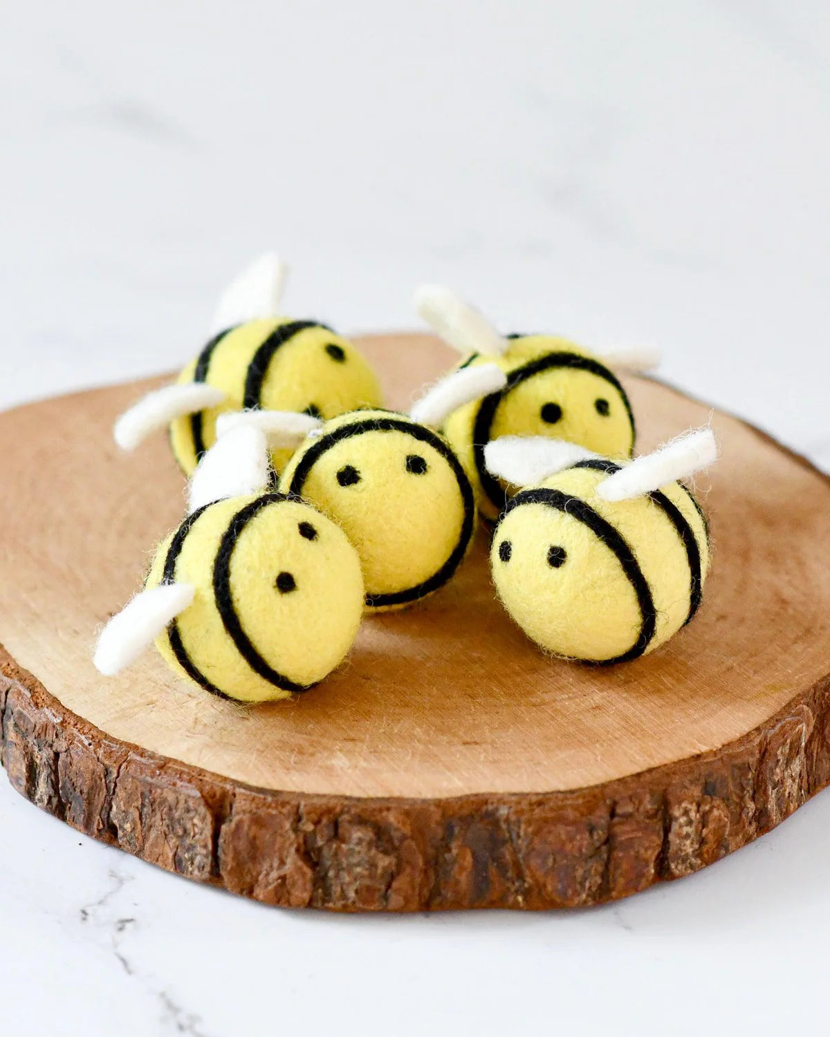 Felt Bees Loose Parts, 5 Bees