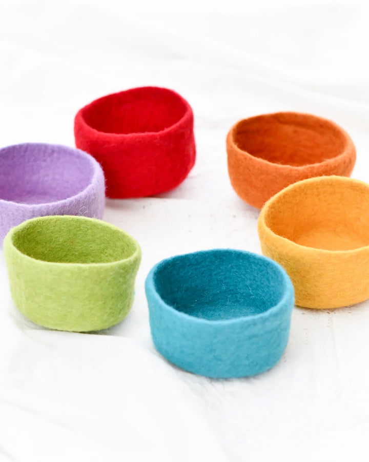 Felt Big Rainbow Colorful Bowls, Set of 6
