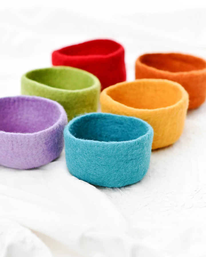 Felt Big Rainbow Colorful Bowls, Set of 6