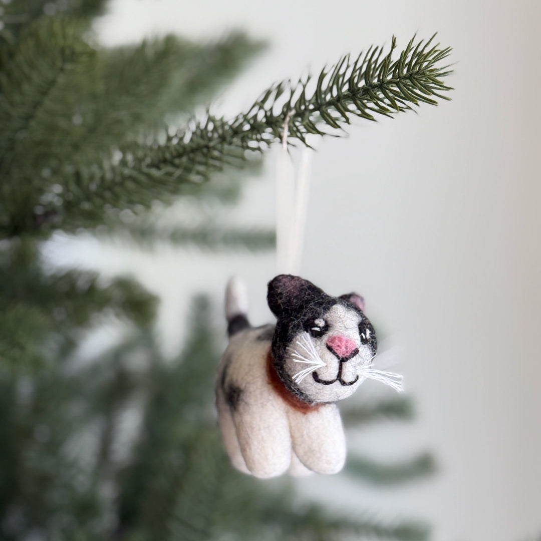 Felt Cat Ornament – Calico, Gray Tabby &amp; Tuxedo 😺✨