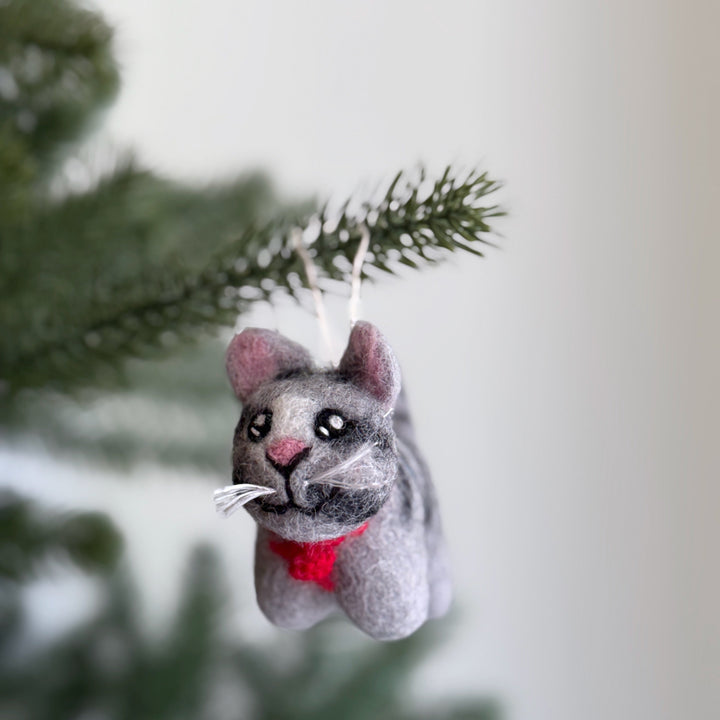 Felt Cat Ornament – Calico, Gray Tabby &amp; Tuxedo 😺✨