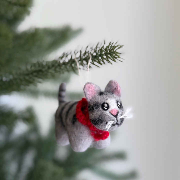 Felt Cat Ornament – Calico, Gray Tabby &amp; Tuxedo 😺✨