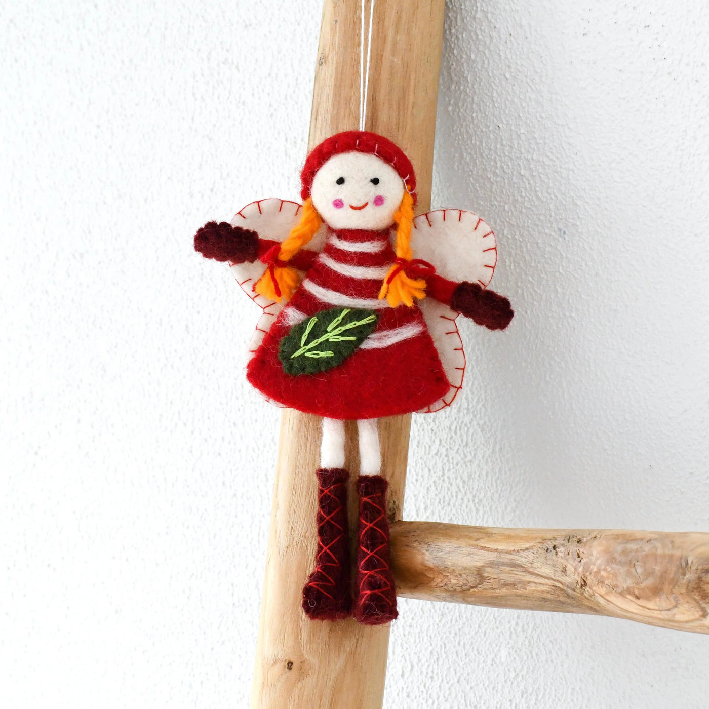 Pre-Order Felt Christmas Fairy, Red Dress (Ships in 1 Week)