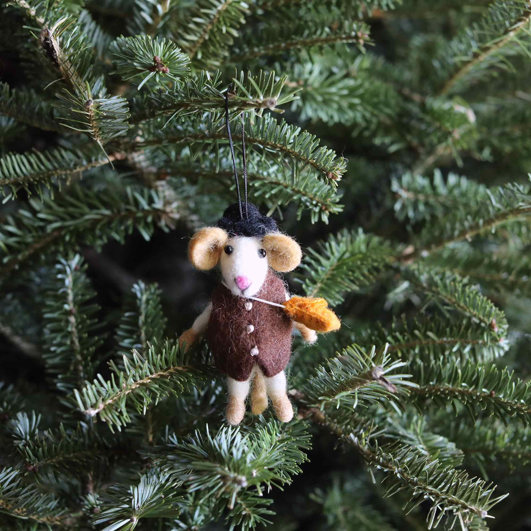 Felt Christmas Ornaments Set of 2 - Little Sister &amp; Little Brother Mice