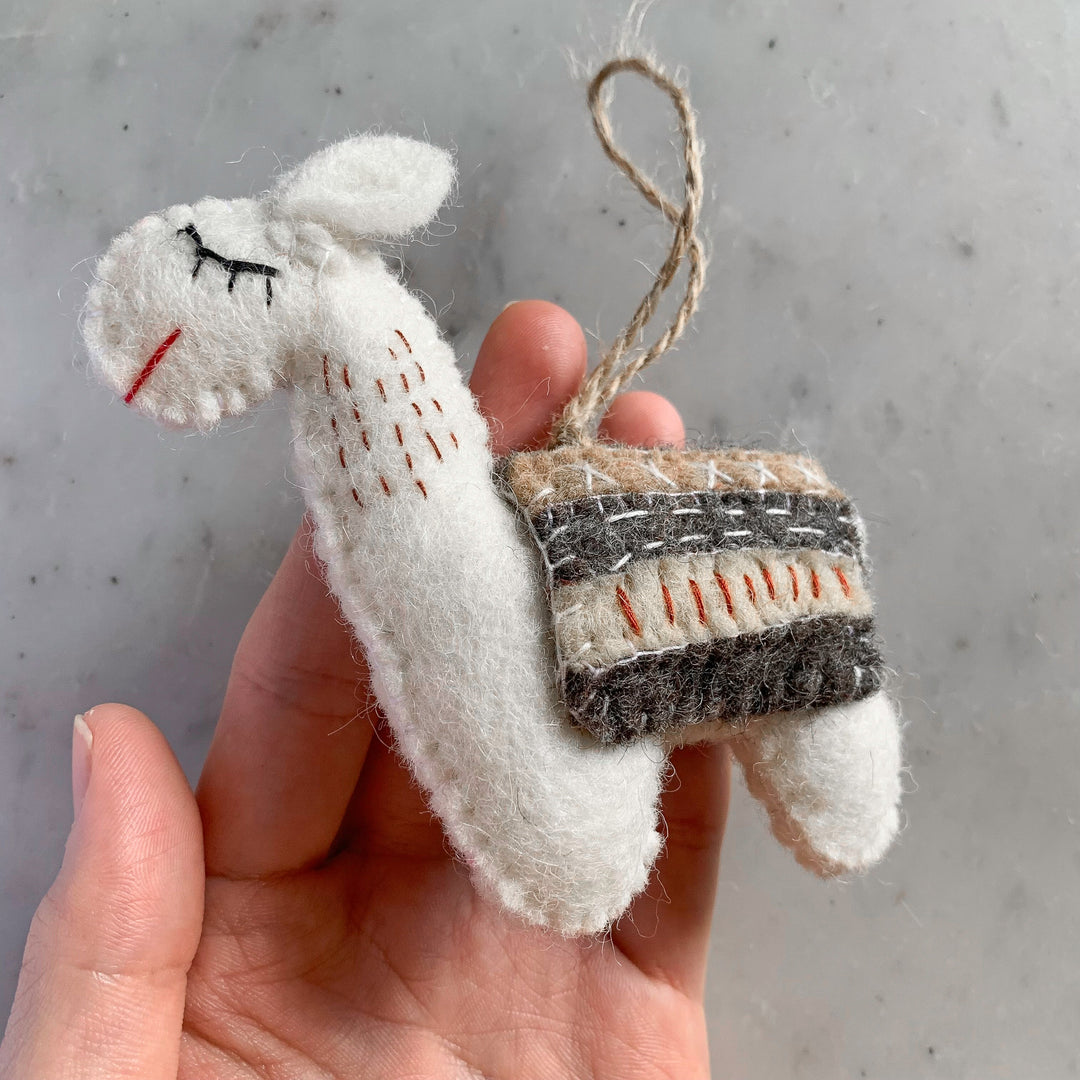 Felt Christmas Ornaments Set of 2 - Llamas