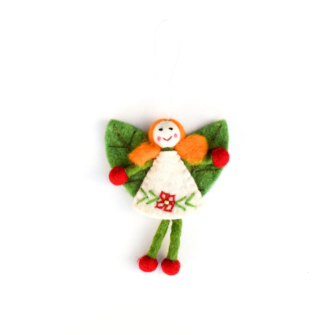 Sale Felt Leaf Fairy - Yellow Hair, White Dress