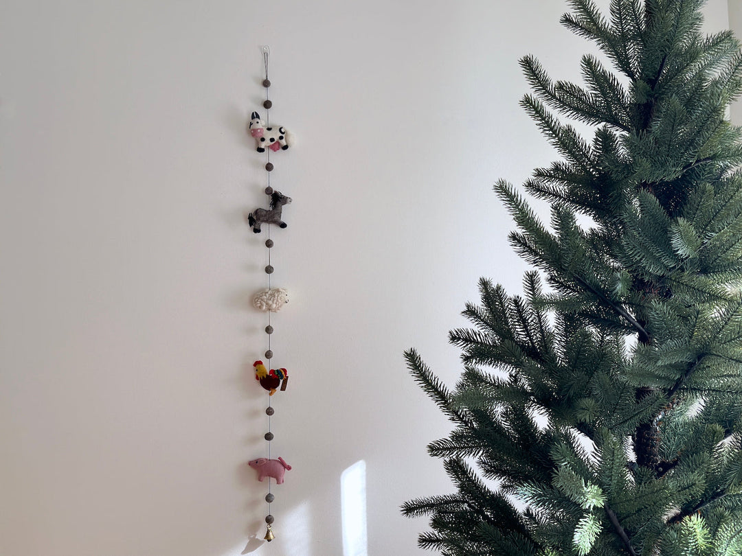 Felt Farm Animal Garland