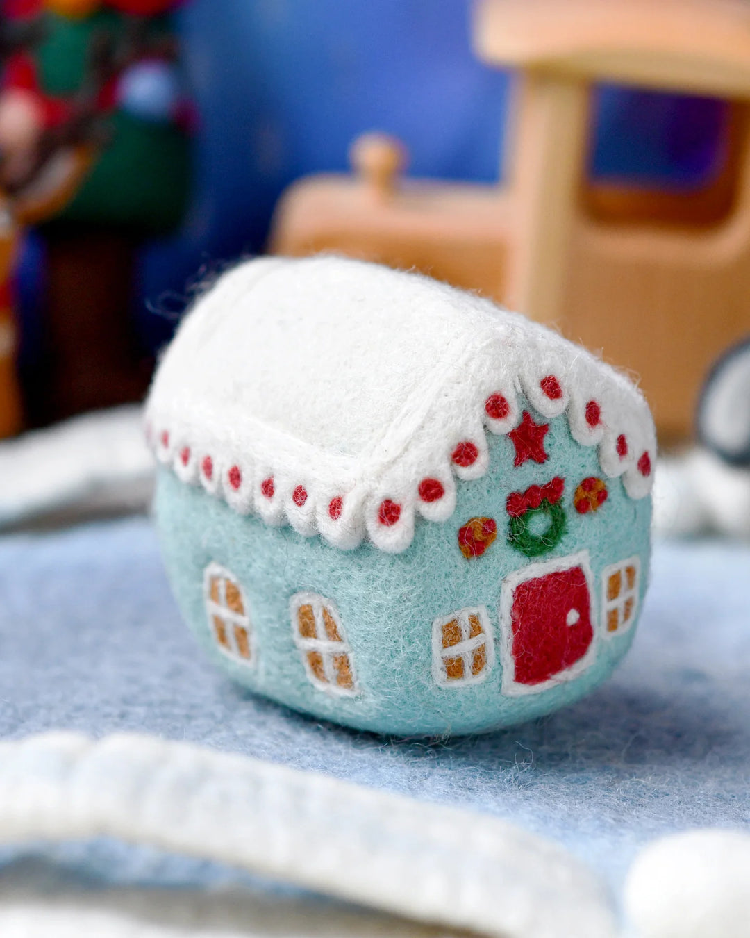 Sale Felt Blue Gingerbread House