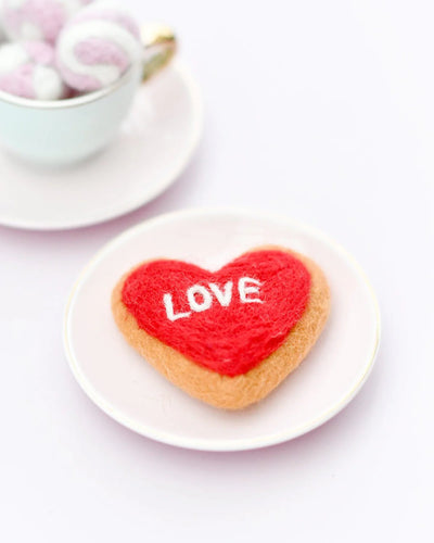 Pre-Order Felt "Love" Heart Icing Cookie (Ships in late January)