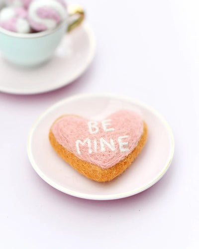 Pre-Order Felt "Be Mine" Heart Icing Cookie (Ships in late January)