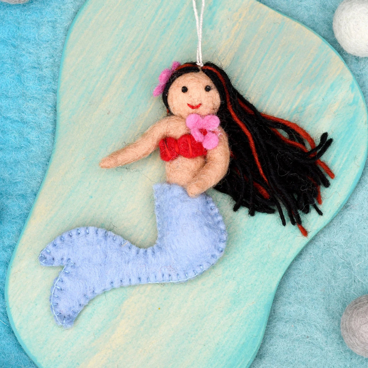 Felt Little Mermaid Hanging, Lavender Tail