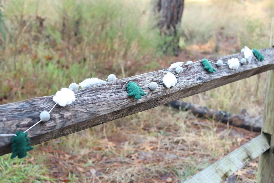 Felt Mountain &amp; Cloud Garland